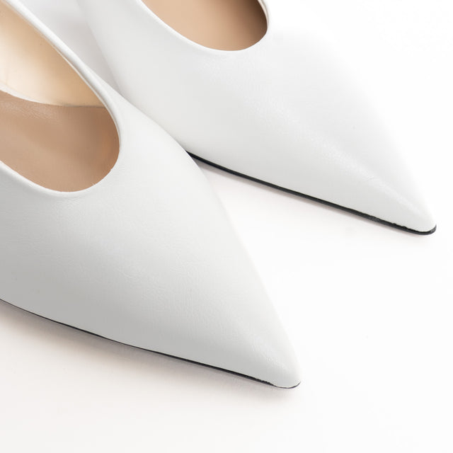 Divine follie-Slingback a punta in pelle - bianco