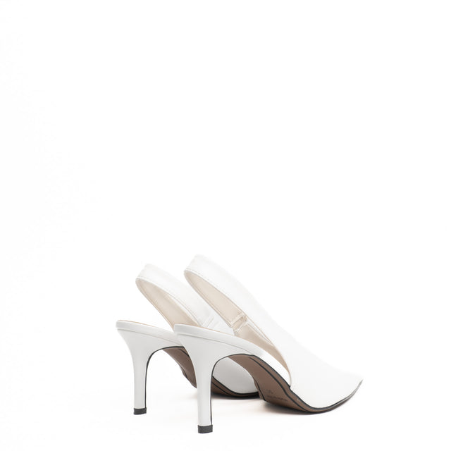 Divine follie-Slingback a punta in pelle - bianco