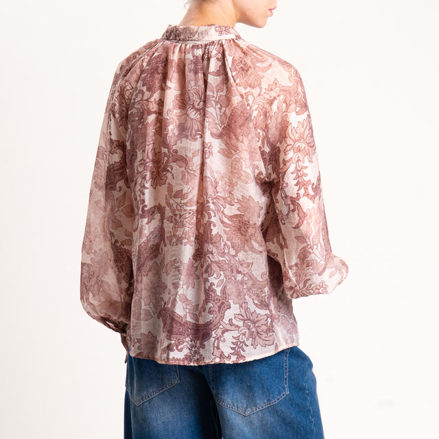 Tensione in-Camicia tessuto lyocell fibra naturale - sand/mauve