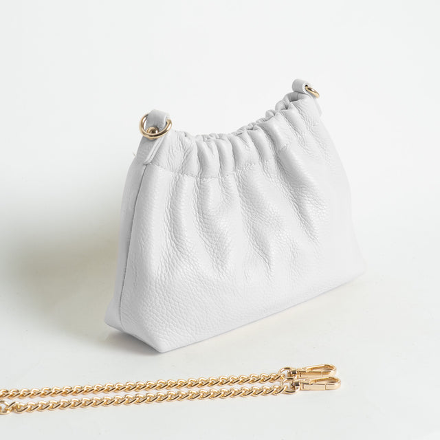W by Whitemood-Mini pouch con catena - Bianco