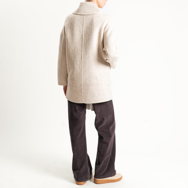 Vicolo-Giacca cappotto hand made misto lana - casha melange