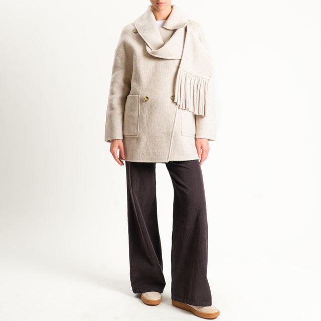 Vicolo-Giacca cappotto hand made misto lana - casha melange