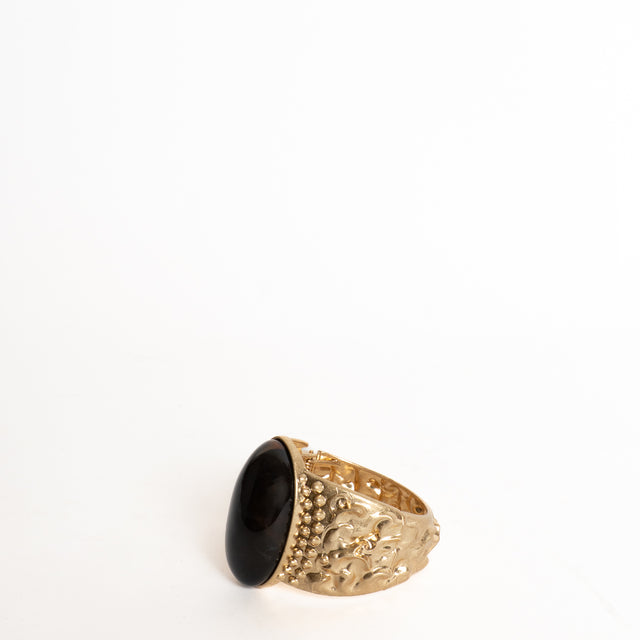 W by Whitemood-Bracciale increspato con pietra - moro