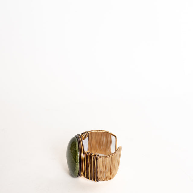 W by Whitemood-Bracciale rigido con pietra - verde