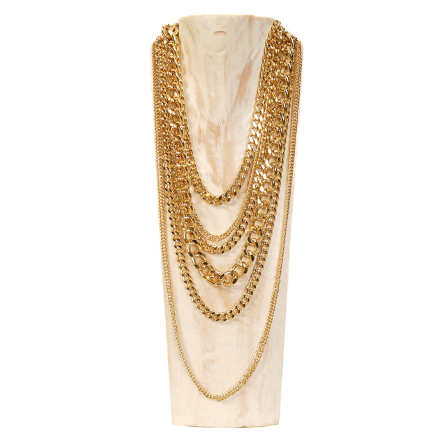 Collar de cadena de 6 filas W by Whitemood - Dorado