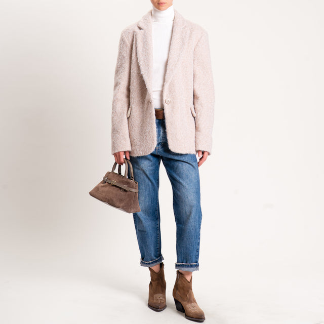 Haveone-Giacca lana cotta oversize - beige