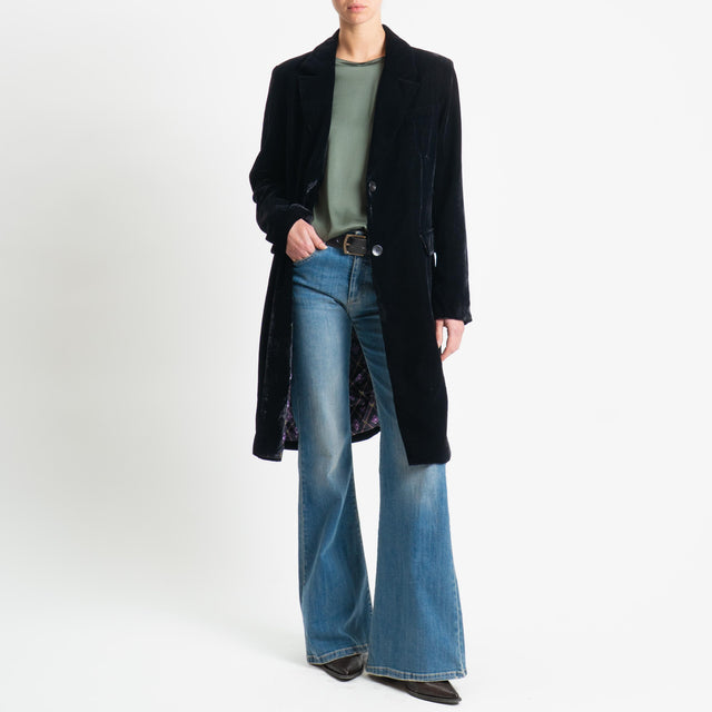 Wu'side-Cappotto in velluto - nero