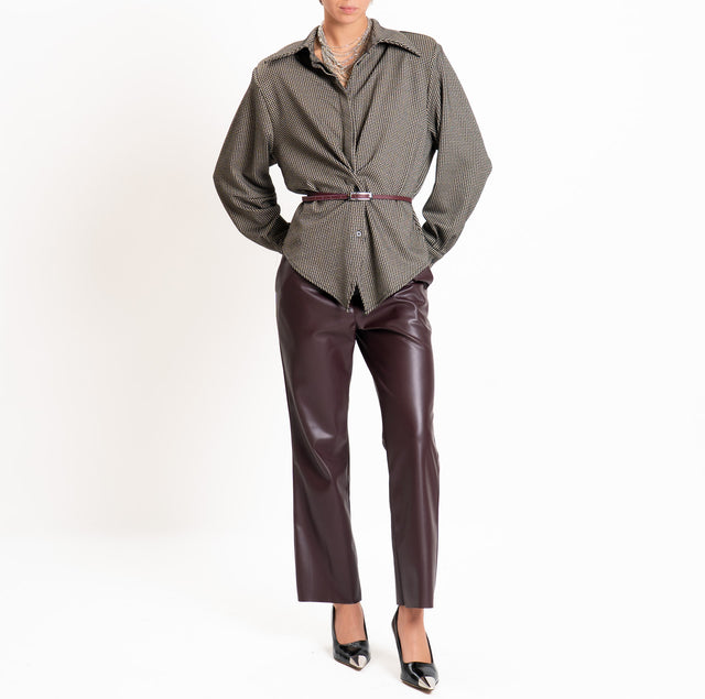 Tensione in-Camicia pied de poule con spalline - nero/beige