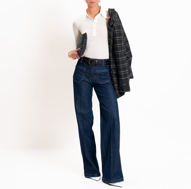 Tensione in-Jeans tasche davanti - denim scuro