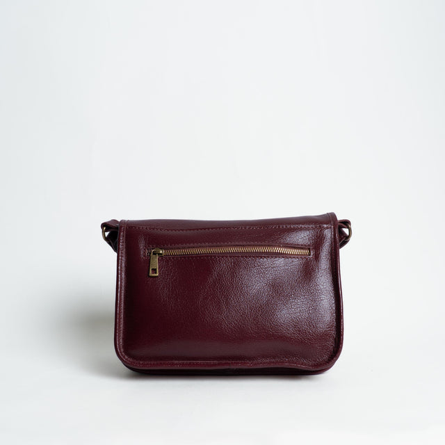 Zeroassoluto-Borsa saddle genuine leather high quality - Bordeaux