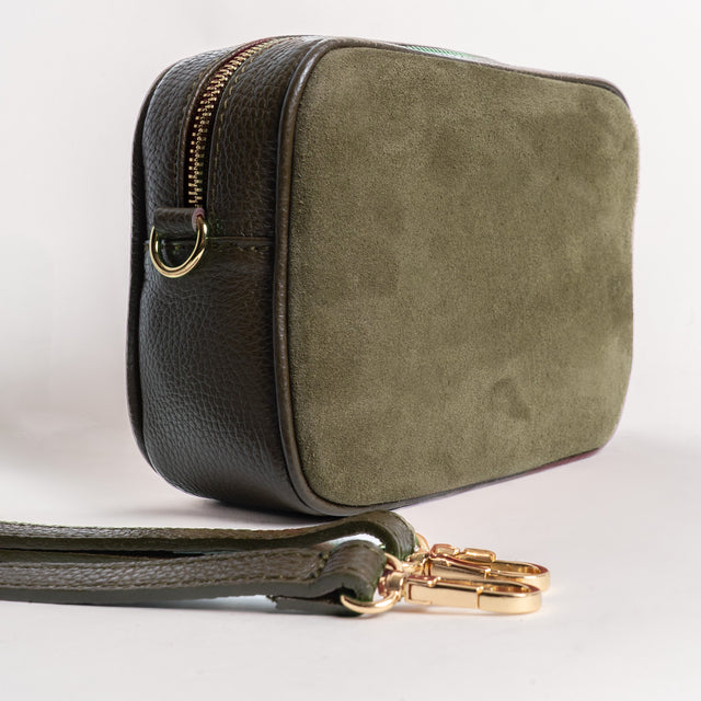 W by whitemood- Borsa scamosciata con nappina - militare