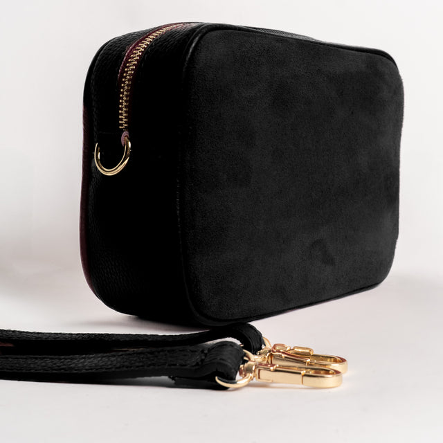W by whitemood- Borsa scamosciata con nappina - Nero