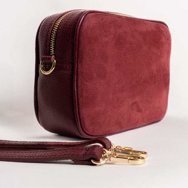 W by whitemood- Borsa scamosciata con nappina - vino