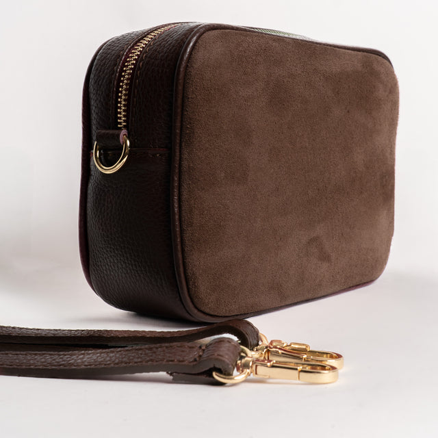 W by whitemood- Borsa scamosciata con nappina - caffe'