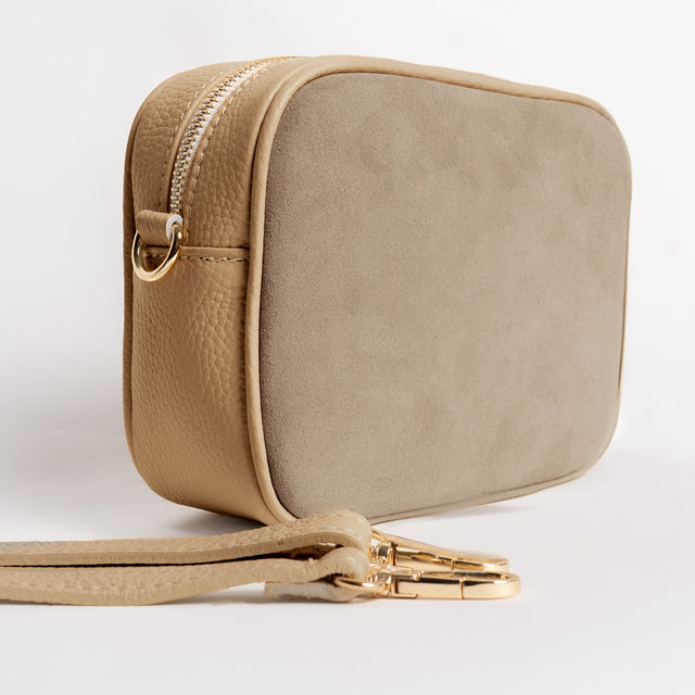 W by whitemood- Borsa scamosciata con nappina - taupe