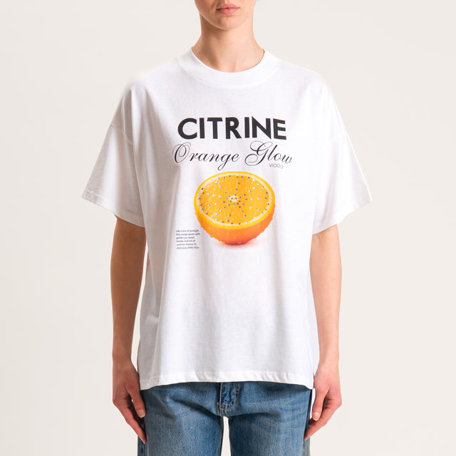 Vicolo-T-shirt "CITRINE" - bianco