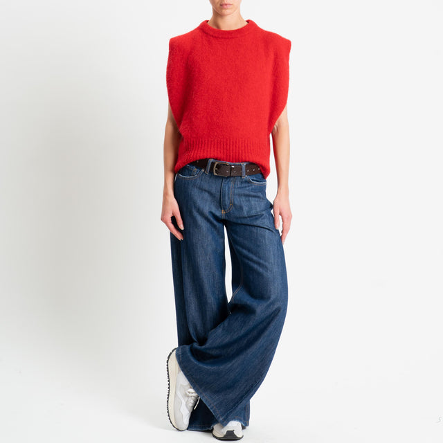 Dixie-Maglia smanicata misto alpaca - rosso