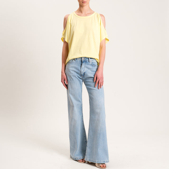 Kontatto-T-shirt cut out - giallo