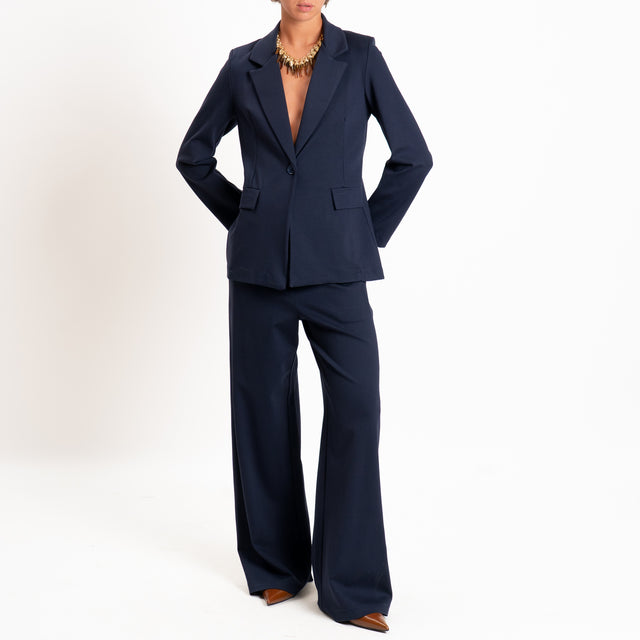 Zeroassoluto-Giacca JENNY punto milano con spalline - blu