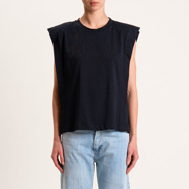 Souvenir-T-shirt con spalline - nero