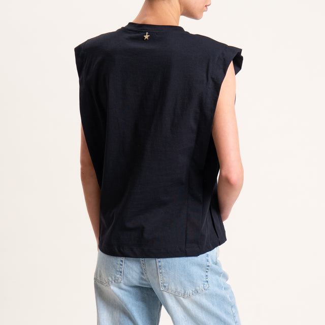 Souvenir-T-shirt con spalline - nero