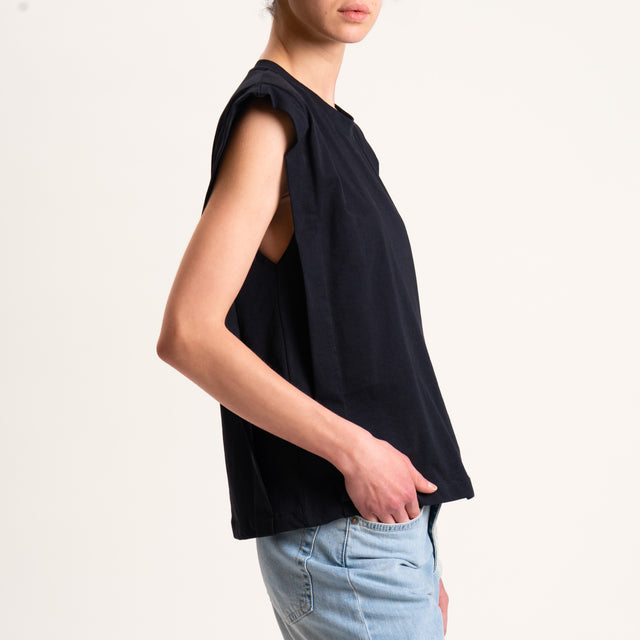 Souvenir-T-shirt con spalline - nero