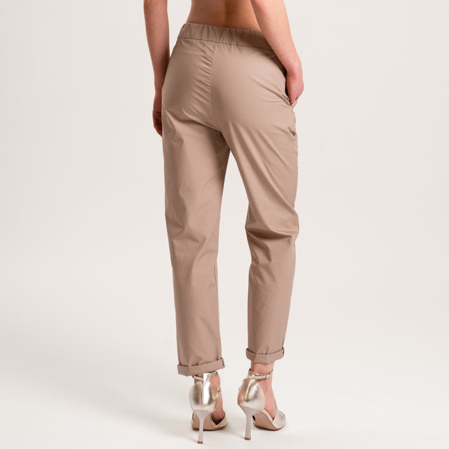Souvenir-Pantalone popeline elastico dietro - safari