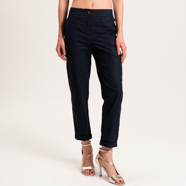 Souvenir-Pantalone popeline elastico dietro - nero