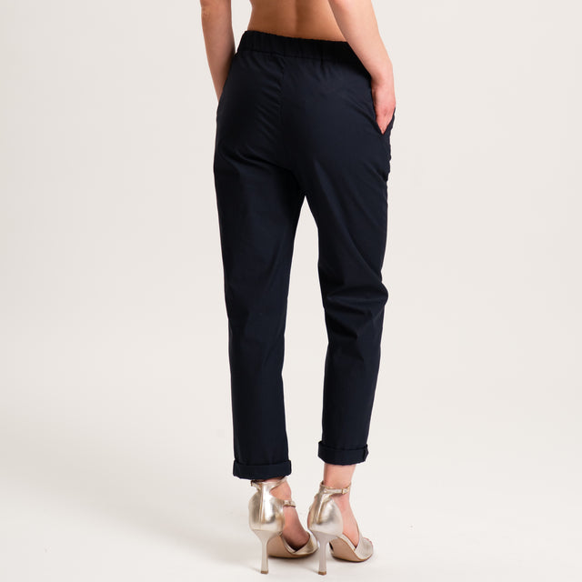 Souvenir-Pantalone popeline elastico dietro - nero