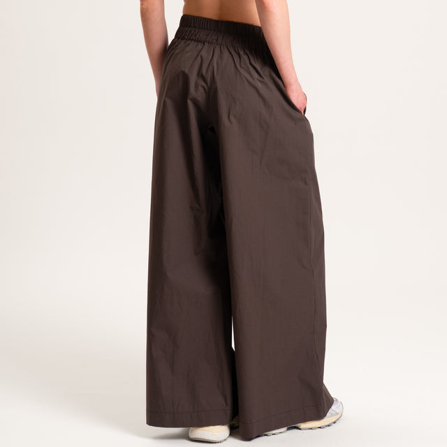 Souvenir-Pantalone popeline wide leg - cioccolato