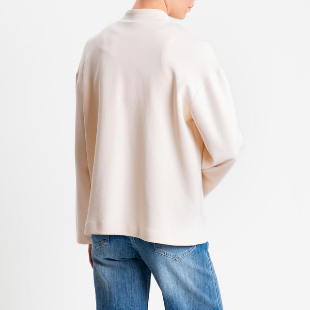 Tensione in-Giacca mandarin con tasche - panna