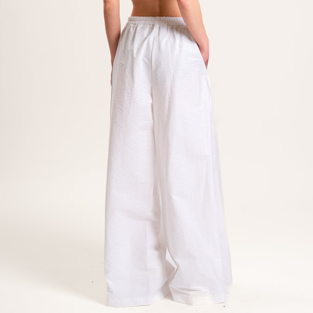 Souvenir-Pantalone wide leg elastico in vita - panna
