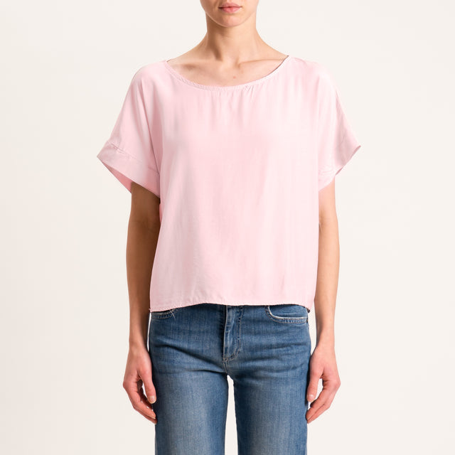 Zeroassoluto-Blusa scatolina 100% viscosa - rosa