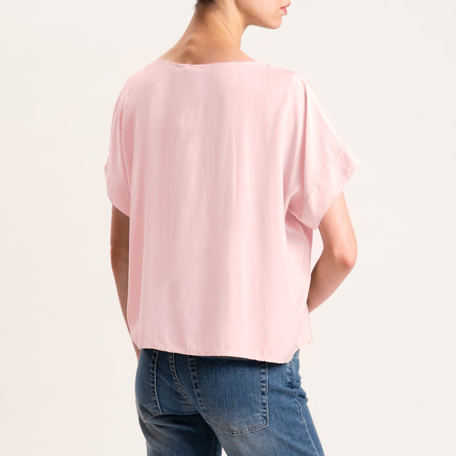 Zeroassoluto-Blusa scatolina 100% viscosa - rosa