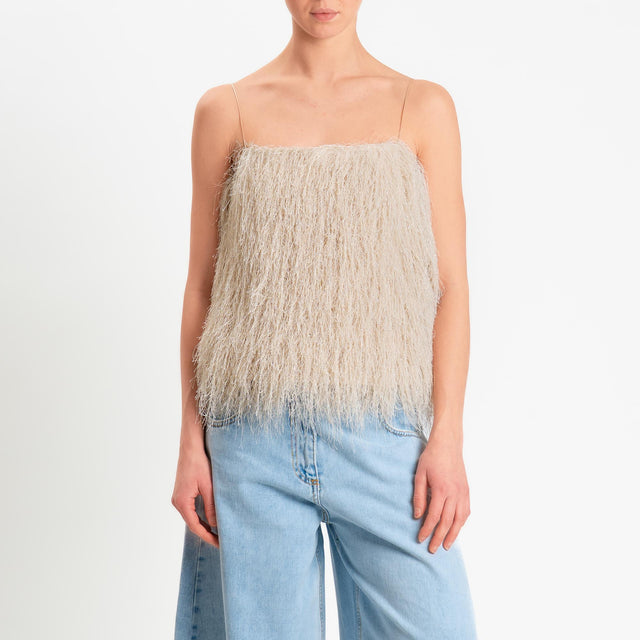 Souvenir-Top frange - panna