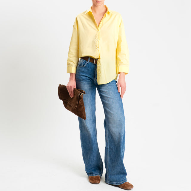 Dixie-Camicia relaxed fit in cotone - giallo