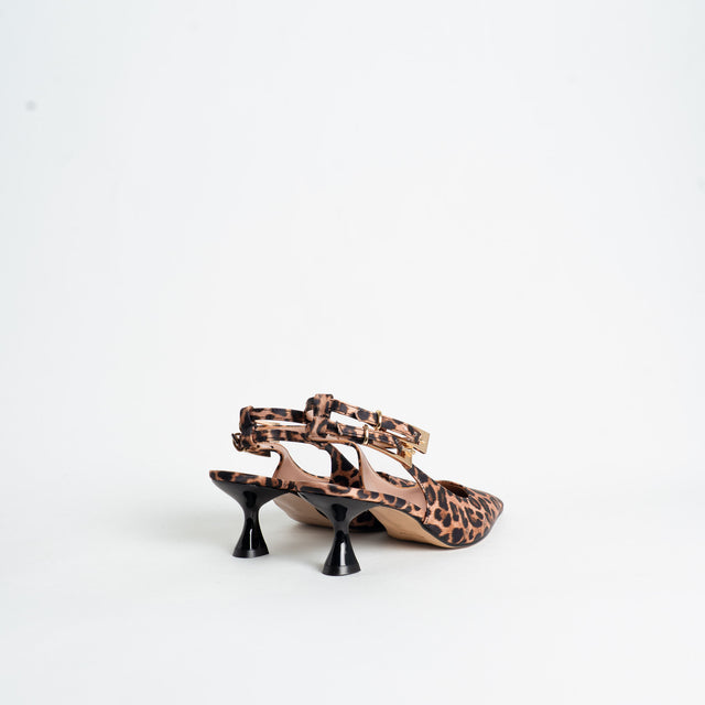 Divine Follie-Slingback animalier con tacco - beige/nero