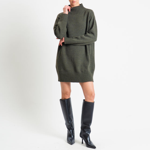 Tensione in-Maxi pull misto alpaca - militare