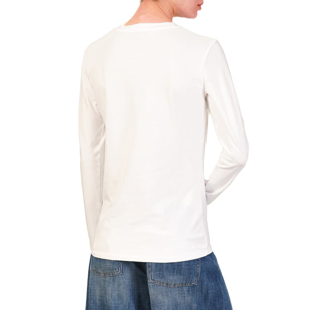 Zeroassoluto-T-shirt girocollo cotone elasticizzato - bianco