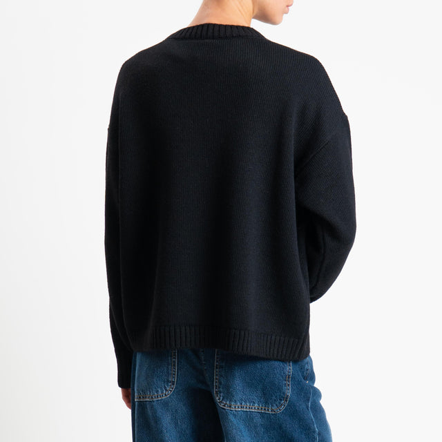 Tensione in-Maglia maxi paillettes n5 - Nero