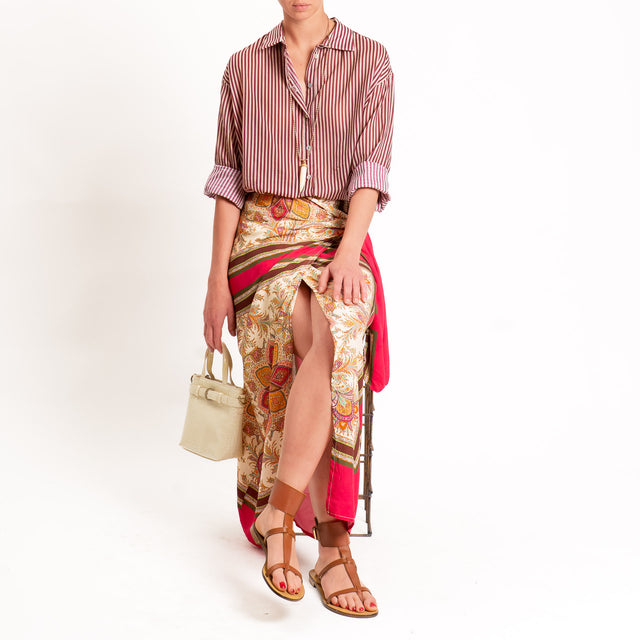Tensione in-Camicia mussola a righe - india/sand
