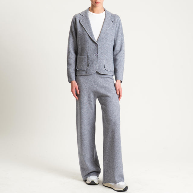 Zeroassoluto-Giacca in maglia con tasche - perla