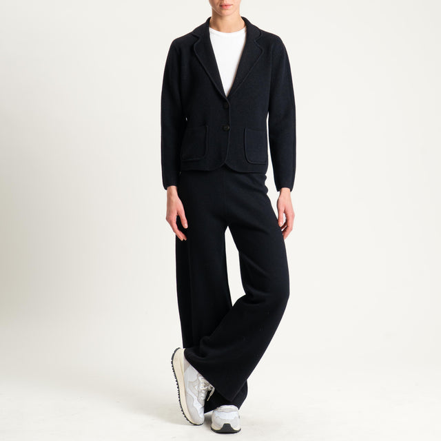 Zeroassoluto-Giacca in maglia con tasche - nero