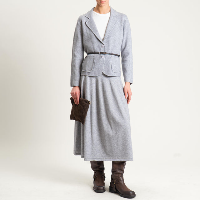 Zeroassoluto-Giacca in maglia con tasche - perla