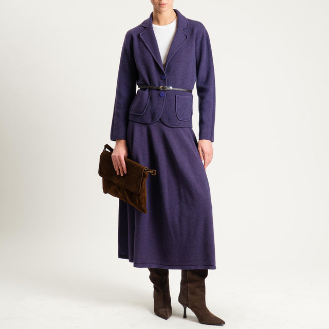 Zeroassoluto-Giacca in maglia con tasche - uva