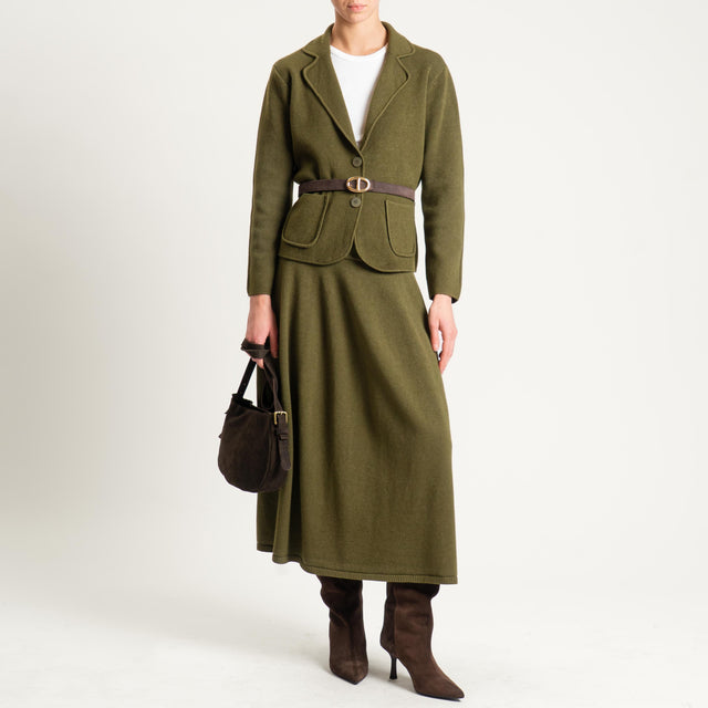 Zeroassoluto-Giacca in maglia con tasche - olio