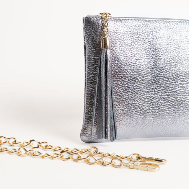 W by whitemood - Bolso de mano con borlas - gris