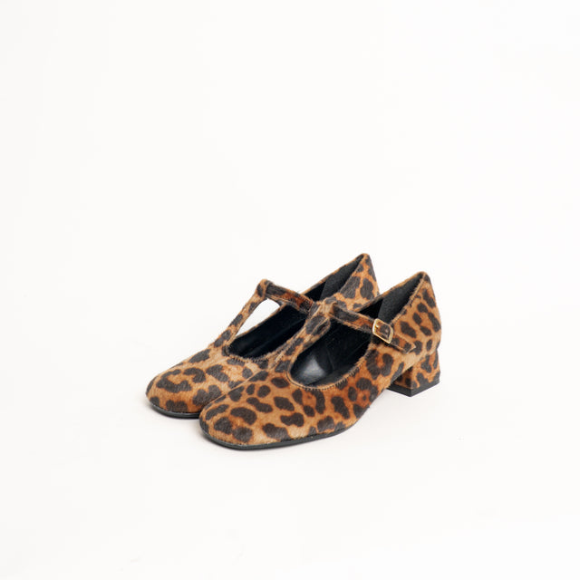 Lucrezia D'Altavilla-Scarpa mary jane animalier cinturino T - maculato beige/nero