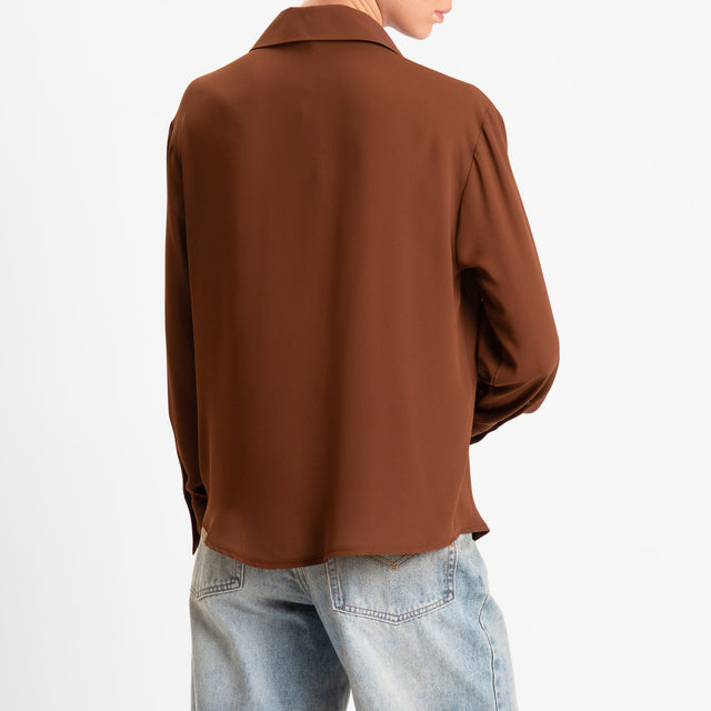 Zeroassoluto-Camicia CLAY MANO SETA - choco