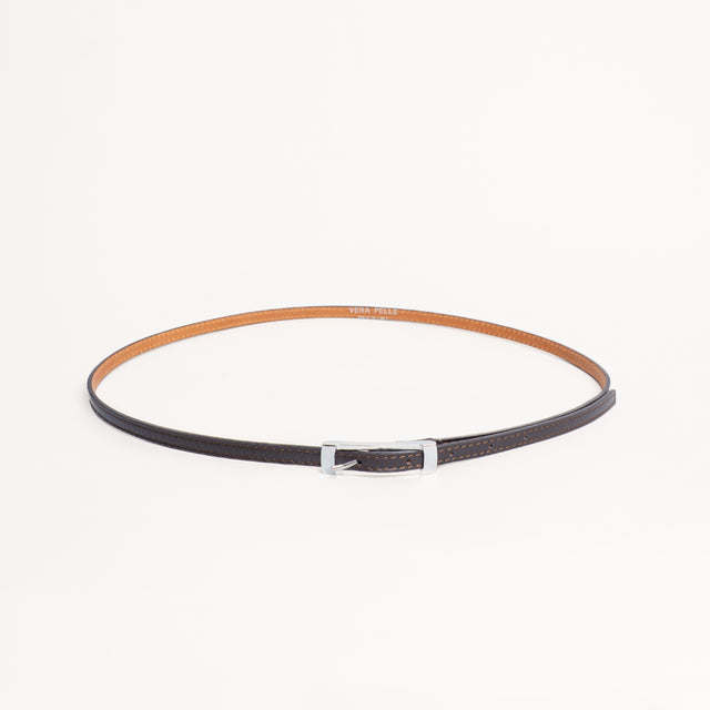 W by Whitemood-Cintura fina genuine leather - moro